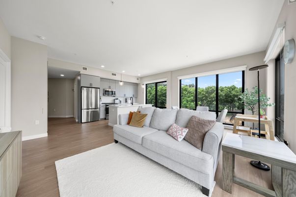 Dining room, Interior, Kitchen, Living room, Pendant Lights, Recessed Lighting, Stainless Steel Appliances, Wood Texture Flooring