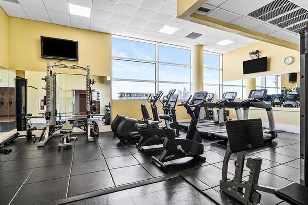 Fitness Equipment, Gym, Interior, Recessed Lighting