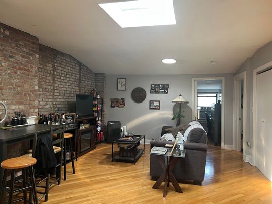 Interior, Recessed Lighting, Stone Walls, Wood Texture Flooring