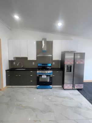 Interior, Kitchen, Marble, Recessed Lighting, Stainless Steel Appliances