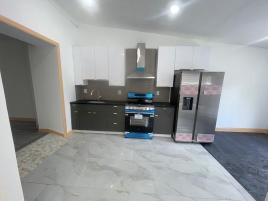 Interior, Kitchen, Marble, Recessed Lighting, Stainless Steel Appliances
