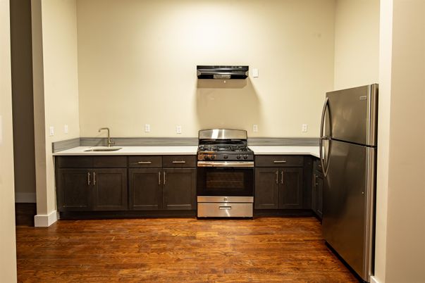 Interior, Kitchen, Stainless Steel Appliances, Wood Texture Flooring