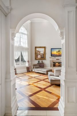 Fireplace, Interior, Living room, Wood Texture Flooring