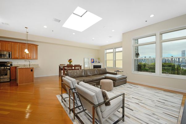 Interior, Kitchen, Living room, Pendant Lights, Recessed Lighting, Stainless Steel Appliances, Wood Texture Flooring