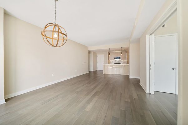Empty room, Interior, Pendant Lights, Wood Texture Flooring