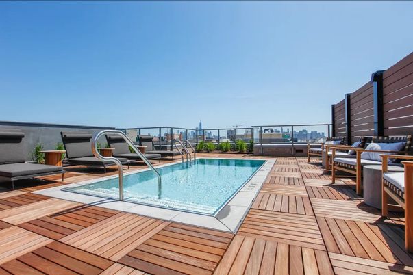 Exterior, Pool, Wood Texture Flooring