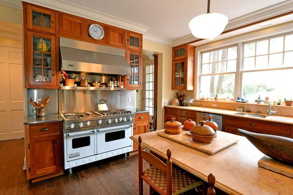 Interior, Kitchen, Pendant Lights, Stainless Steel Appliances, Wood Texture Flooring