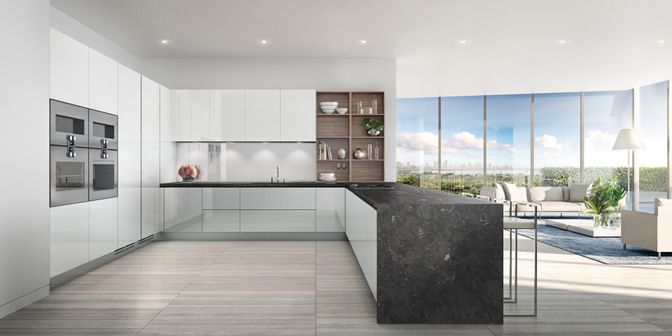 Interior, Kitchen, Living room, Recessed Lighting, Stainless Steel Appliances