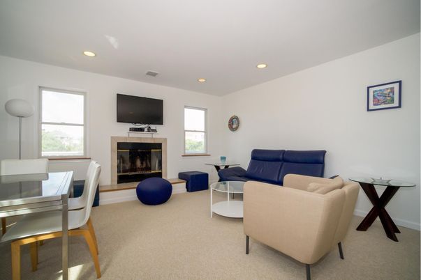 Dining room, Fireplace, Interior, Living room, Recessed Lighting