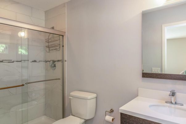 Bathroom, Glass Shower, Interior, Marble Walls