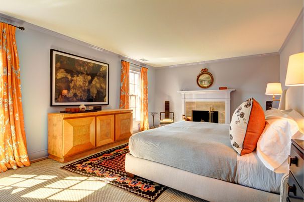Bedroom, Fireplace, Interior