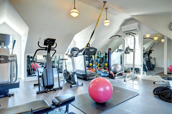 Fitness Equipment, Gym, Interior, Pendant Lights