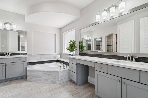 Bathroom, Dual Sink Vanities, Interior, Wood Texture Flooring