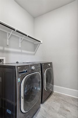 Interior, Washer, Wood Texture Flooring