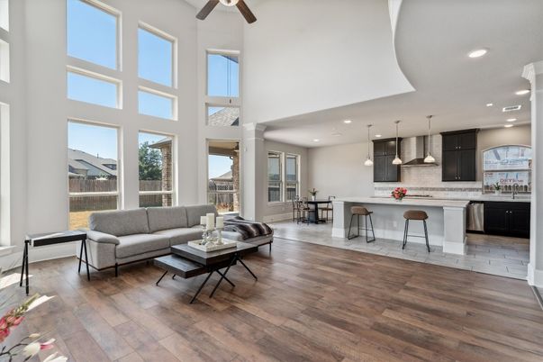 Dining room, Interior, Kitchen, Living room, Pendant Lights, Recessed Lighting, Wood Texture Flooring