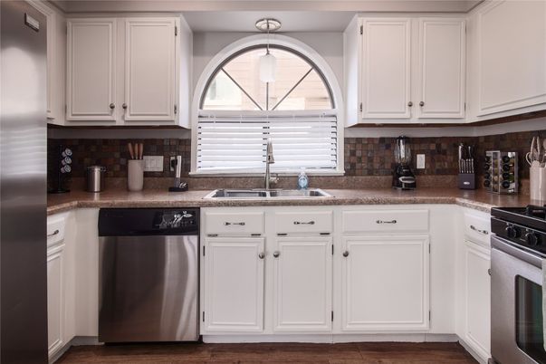 Interior, Kitchen, Pendant Lights, Stainless Steel Appliances, Wood Texture Flooring
