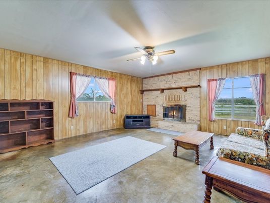 Empty room, Fireplace, Interior, Wooden Walls