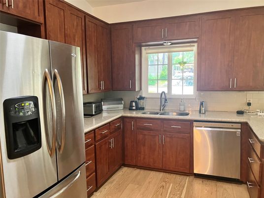 Interior, Kitchen, Stainless Steel Appliances, Wood Texture Flooring