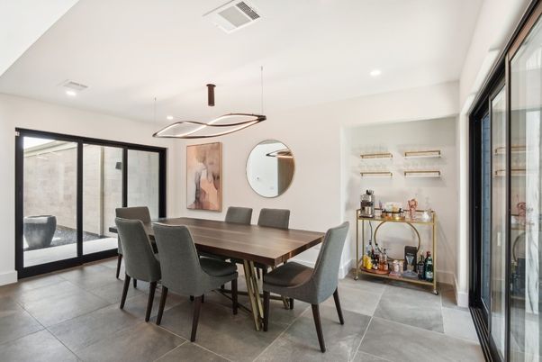 Dining room, Interior, Pendant Lights, Recessed Lighting