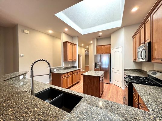Interior, Kitchen, Recessed Lighting, Wood Texture Flooring