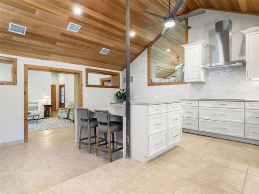 Interior, Kitchen, Recessed Lighting, Wooden Ceilings
