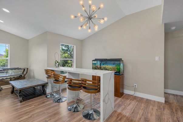 Interior, Pendant Lights, Recessed Lighting, Wood Texture Flooring
