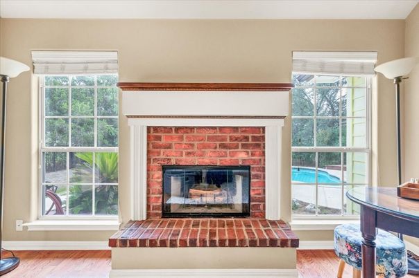 Fireplace, Interior, Wood Texture Flooring