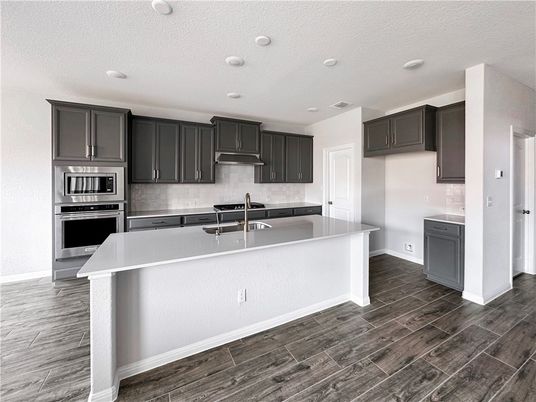 Interior, Kitchen, Recessed Lighting, Wood Texture Flooring
