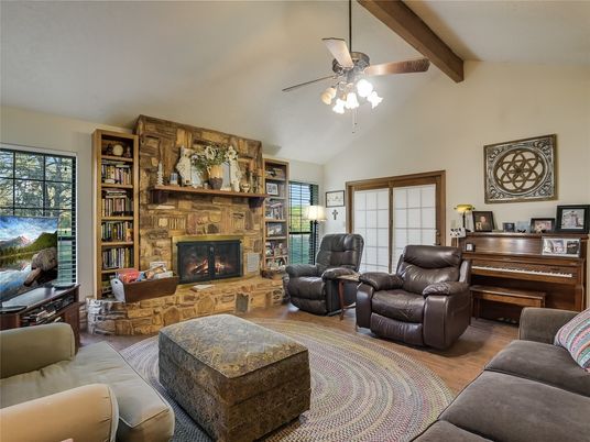 Fireplace, Interior, Living room, Piano, Wooden Beams, Wood Texture Flooring