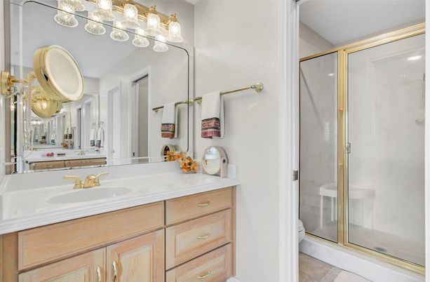 Bathroom, Dual Sink Vanities, Glass Shower, Interior