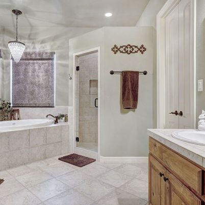 Bathroom, Chandelier, Interior, Recessed Lighting