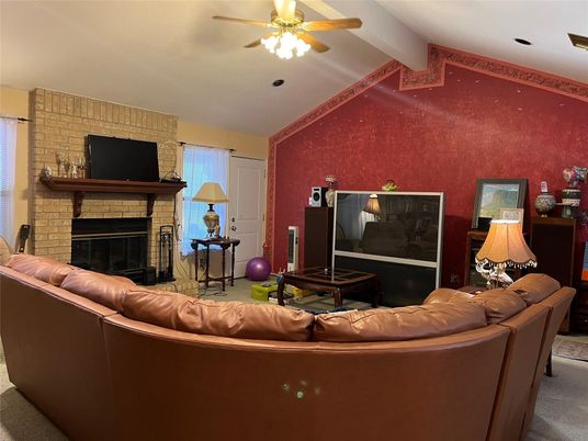 Fireplace, Interior, Living room, Stone Walls