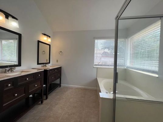 Bathroom, Dual Sink Vanities, Glass Shower, Interior