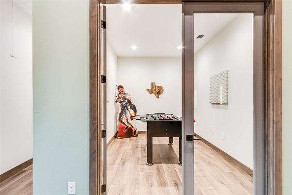 Game Room, Interior, Recessed Lighting, Wood Texture Flooring