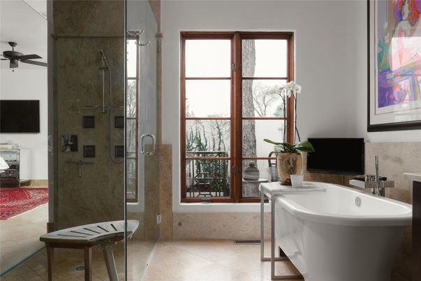 Bathroom, Free Standing Baths, Glass Shower, Interior