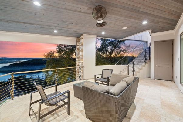 Exterior, Recessed Lighting, Water, Wooden Ceilings