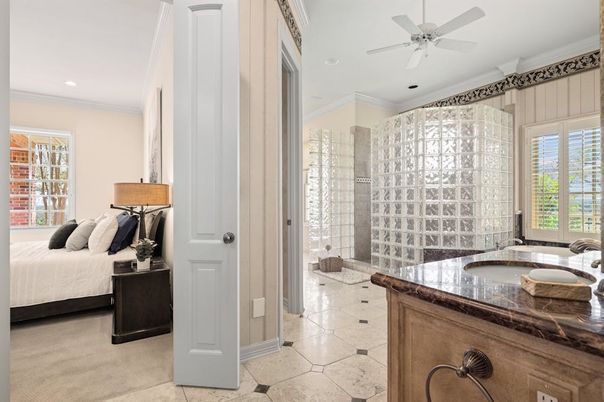 Bathroom, Bedroom, Glass Shower, Interior, Recessed Lighting