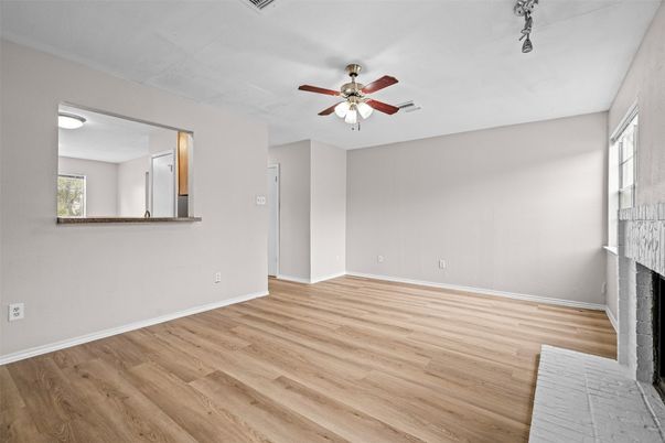 Empty room, Fireplace, Interior, Wood Texture Flooring