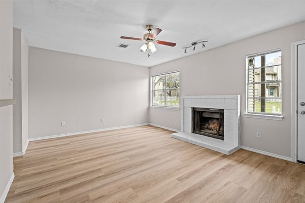 Empty room, Fireplace, Interior, Wood Texture Flooring