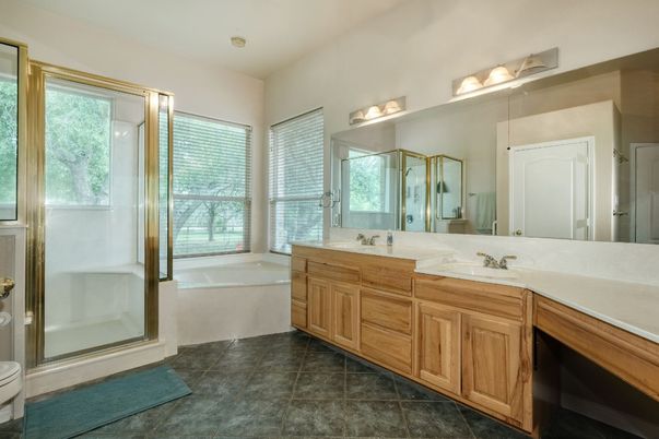 Bathroom, Dual Sink Vanities, Glass Shower, Interior