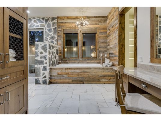 Bathroom, Interior, Marble, Wooden Walls