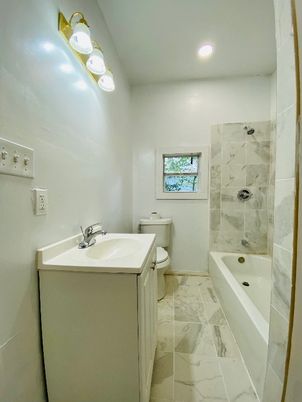 Bathroom, Glass Shower, Interior, Marble, Recessed Lighting
