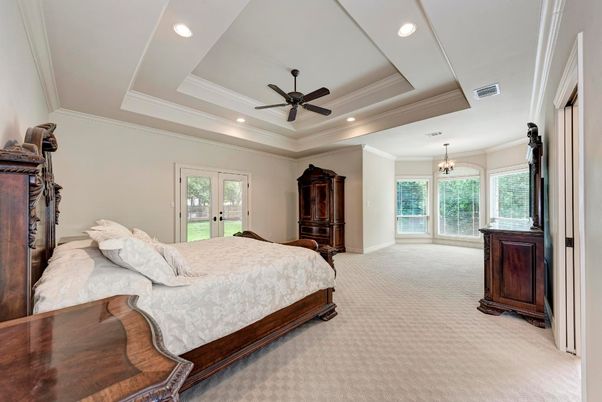 Bedroom, Chandelier, Interior, Recessed Lighting