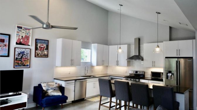 Interior, Kitchen, Pendant Lights, Stainless Steel Appliances