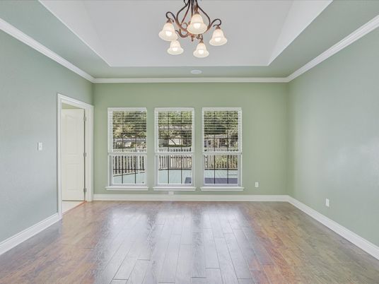 Chandelier, Empty room, Interior, Wood Texture Flooring
