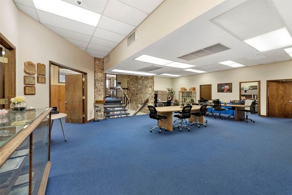 Home Office, Interior, Recessed Lighting, Stone Walls