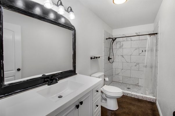 Bathroom, Glass Shower, Interior, Marble Walls
