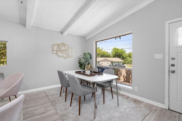 Dining room, Interior, Wood Texture Flooring