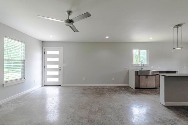 Empty room, Interior, Kitchen, Pendant Lights, Recessed Lighting