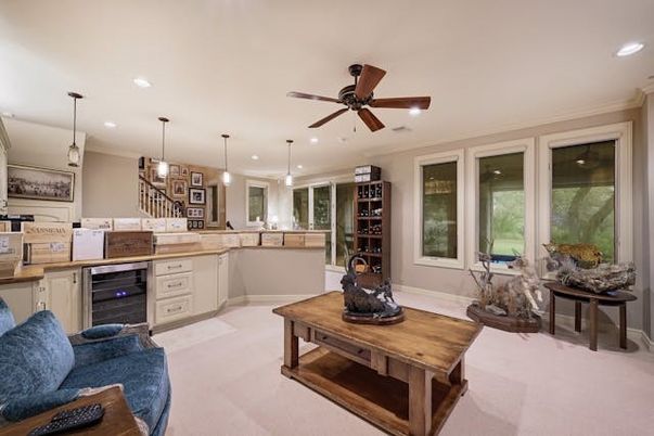 Interior, Kitchen, Living room, Pendant Lights, Recessed Lighting